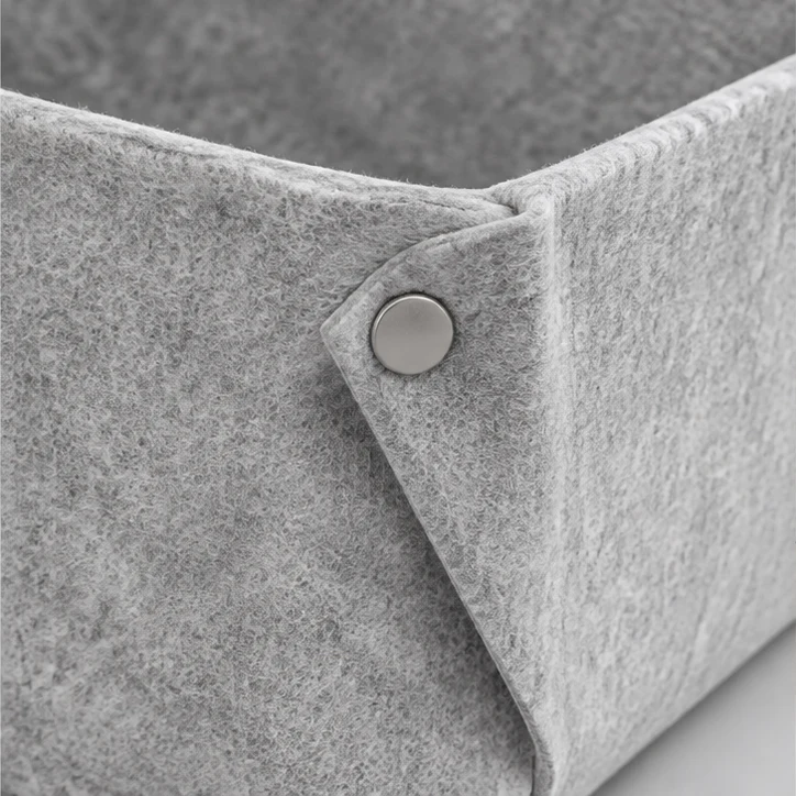 Fold Desk Basket, Light gray — material and construction detail