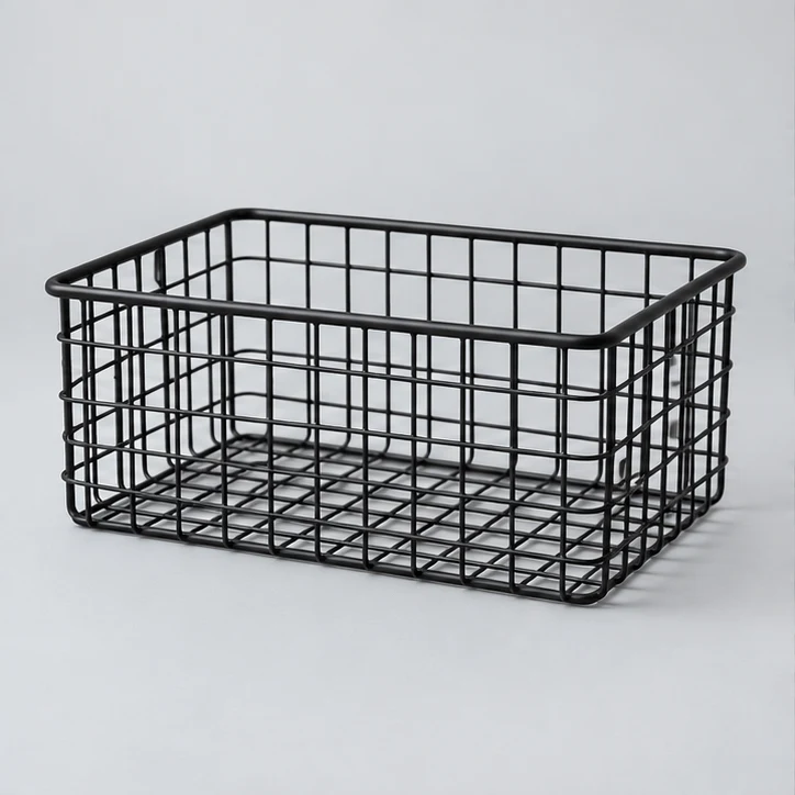 Mesh Utility Basket, Black — full product view