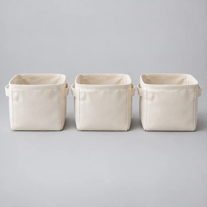 Closet Basket Trio, Ivory — full product view