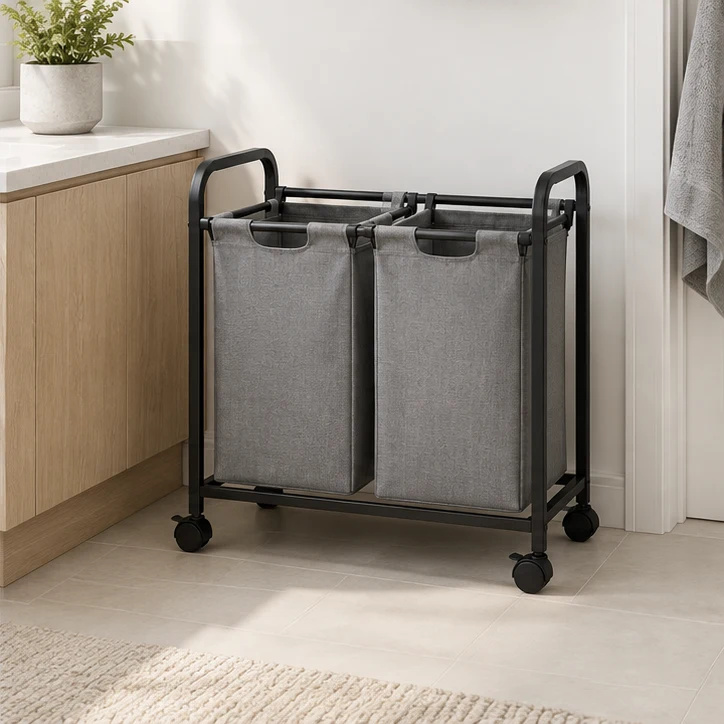Double Rolling Sorter, Black / gray — home setting