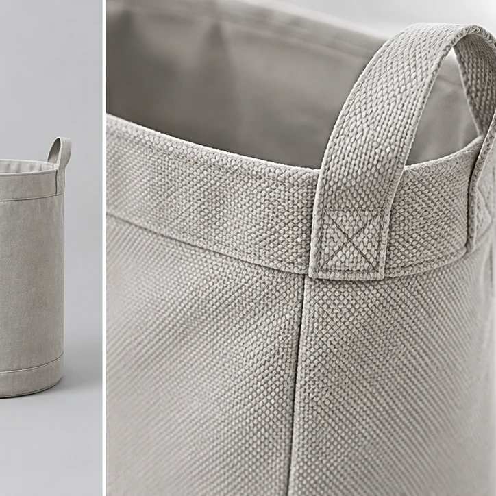 Room Reset Collection, Ivory / gray — material and construction detail